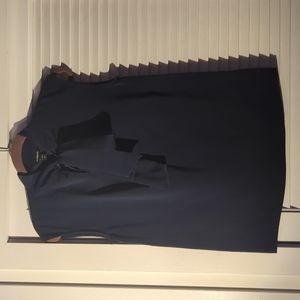 Express midnight blue tie neck blouse